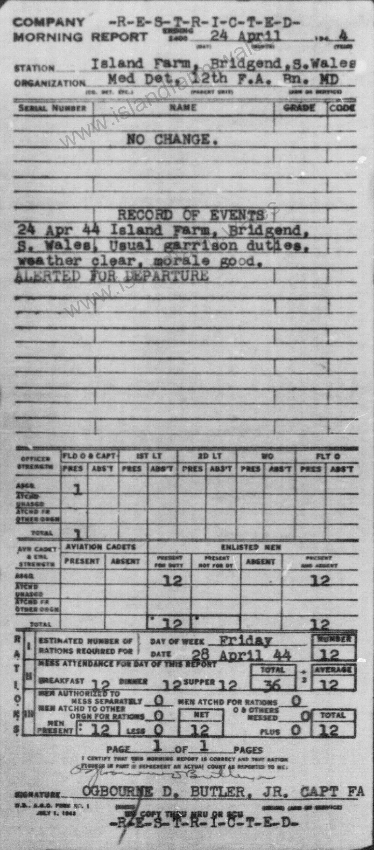 24 April 1944 Report